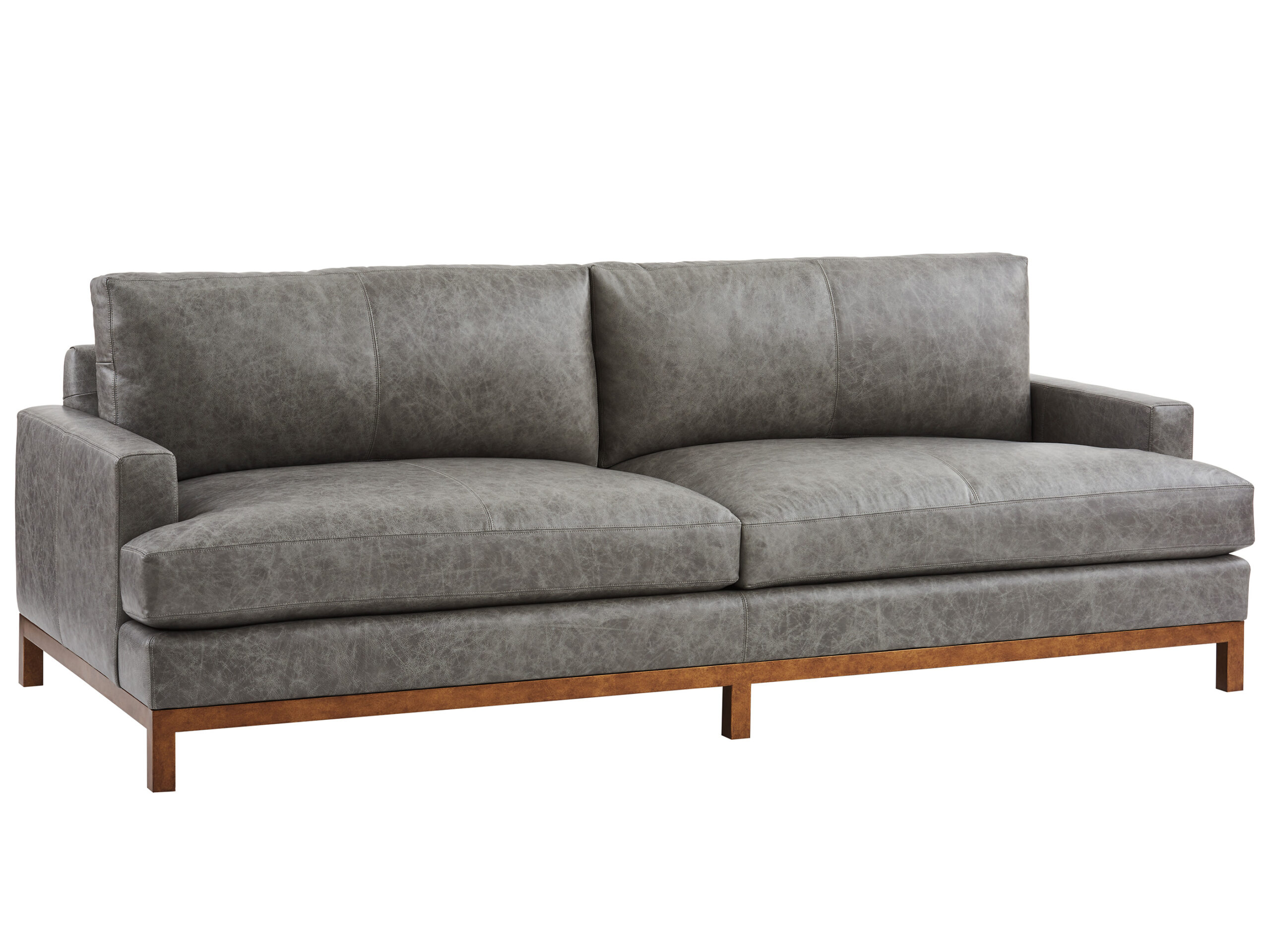 40cee384f2f1f2be42ff09458ec0f4de Barclay Butera Upholstery Horizon Leather Sofa - Calais Brass LL5178-33CB - 2000 Pre-finished Legs - Image 1