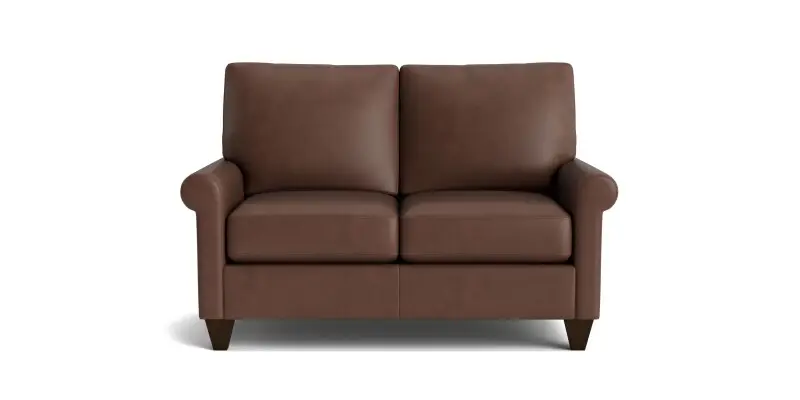 5c68b0da6bf72a76244e5e728f88306f True Custom™ True Custom® Leather Roll Arm Loveseat - Image 1