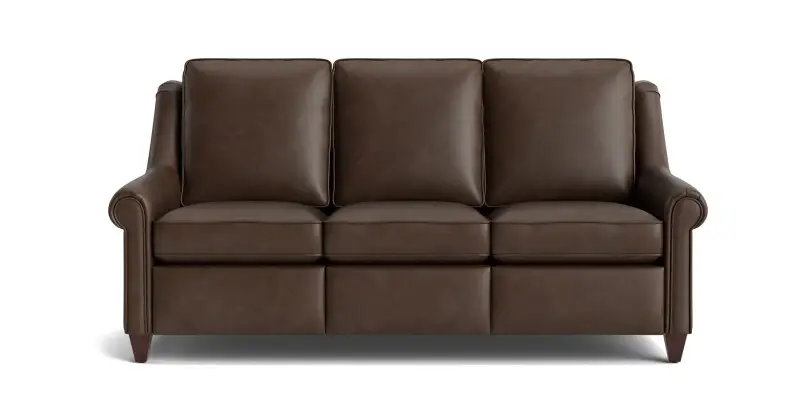 5dfce36a8290ac9eb2f14bab7f27d693 Magnificent Motion Leather Panel Arm Reclining Sofa - Image 1