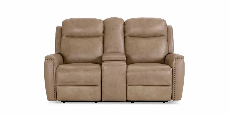 6014502af4804301e92546951b11420f Douglas Leather Power Reclining Loveseat with Center Console - Image 1