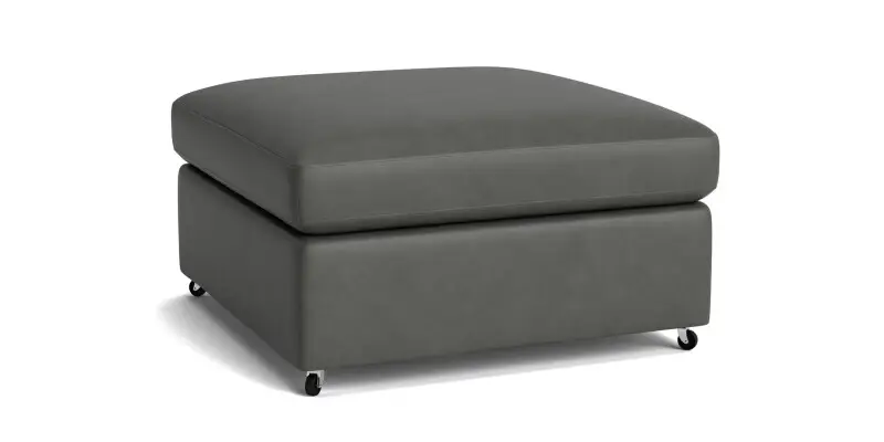 66db10b966f3a17194e86b44f6de2ae2 Beckham Leather Ottoman - Image 1