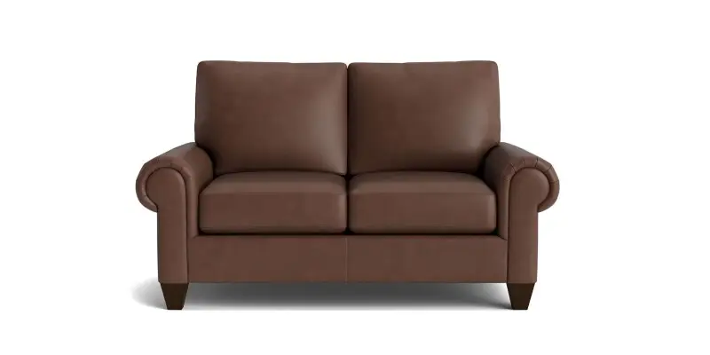 7956d48d467d1b540afb8cea164486f3 True Custom™ True Custom® Leather Large Panel Arm Loveseat - Image 1