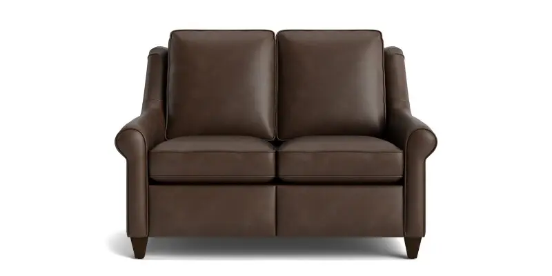 b6ac83a2493fb5b614390e4df0b49e32 Magnificent Motion Leather Roll Arm Reclining Loveseat - Image 1