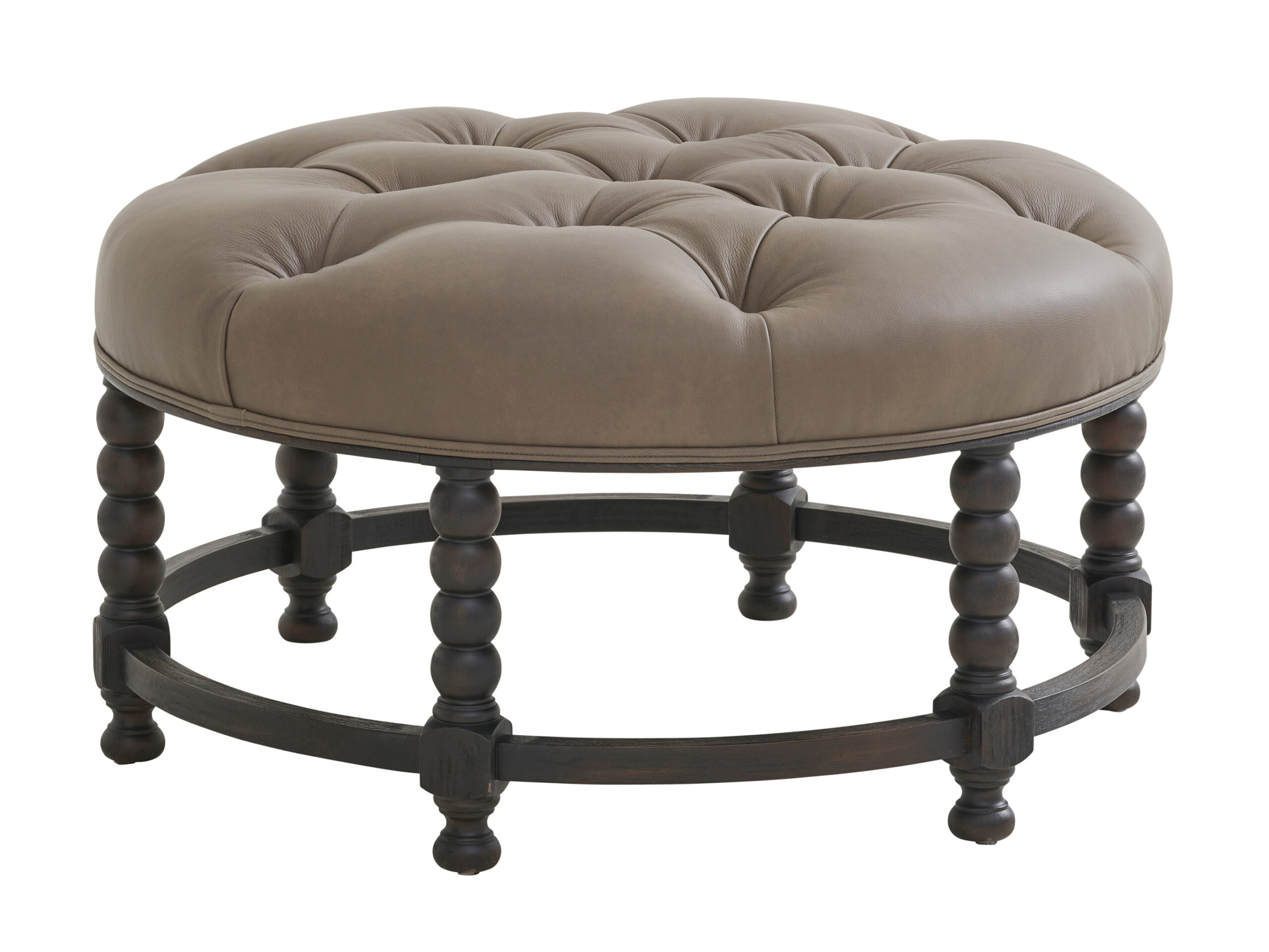 c5830ea67fb5537cc3c53d0988a46120 Barclay Butera Upholstery Hanover Leather Tufted Top Ottoman LL5452-46 - Image 1