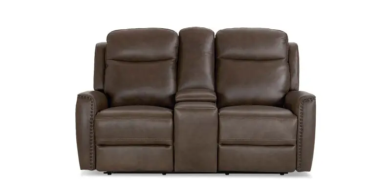 c9485030898ea3cc3ef93b09b9c0e15d Douglas Leather Power Reclining Loveseat with Center Console - Image 1
