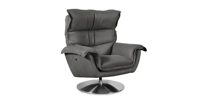 cc932283a21e9c76cb715d5f7790ea65 Dunn Leather Swivel Arm Chair - Image 1