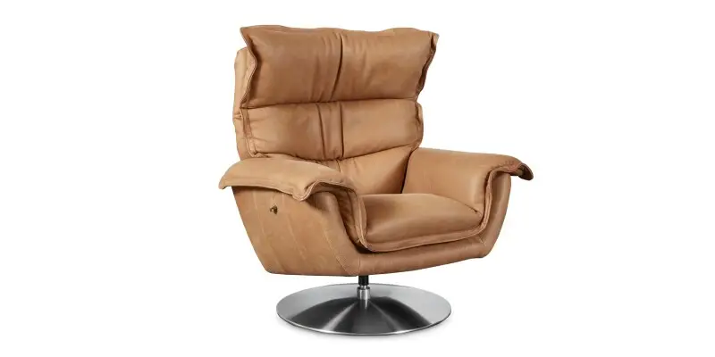 cd8791d0d027d67530cd8bbad961eff1 Dunn Leather Swivel Arm Chair - Image 1