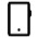 Black and white smartphone icon with home button.