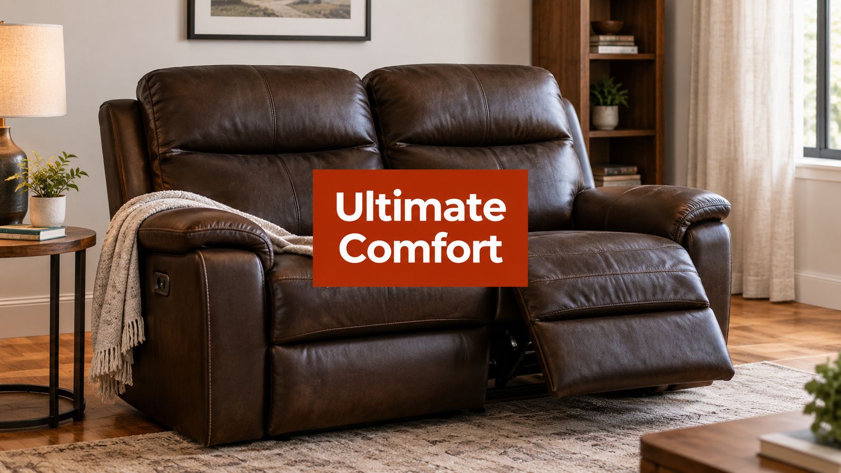 double leather recliner brown sofa